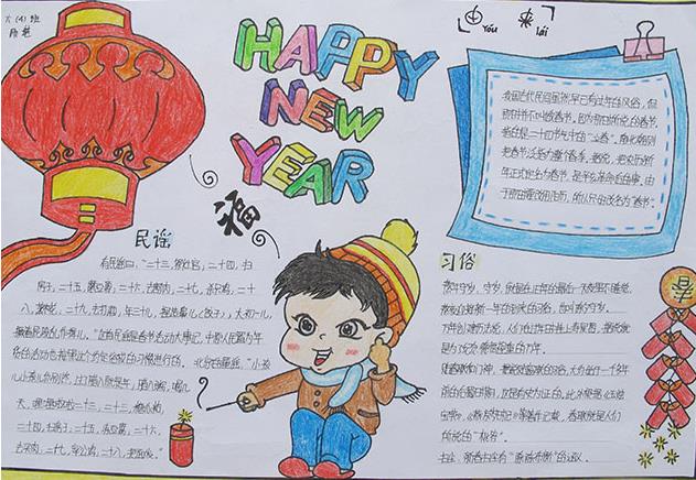 關於春節習俗知多少 迎新年手抄報作品——小朋友們,就要過年了,大家