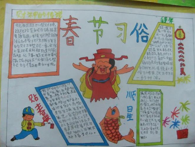 四年级春节劳动小报图片